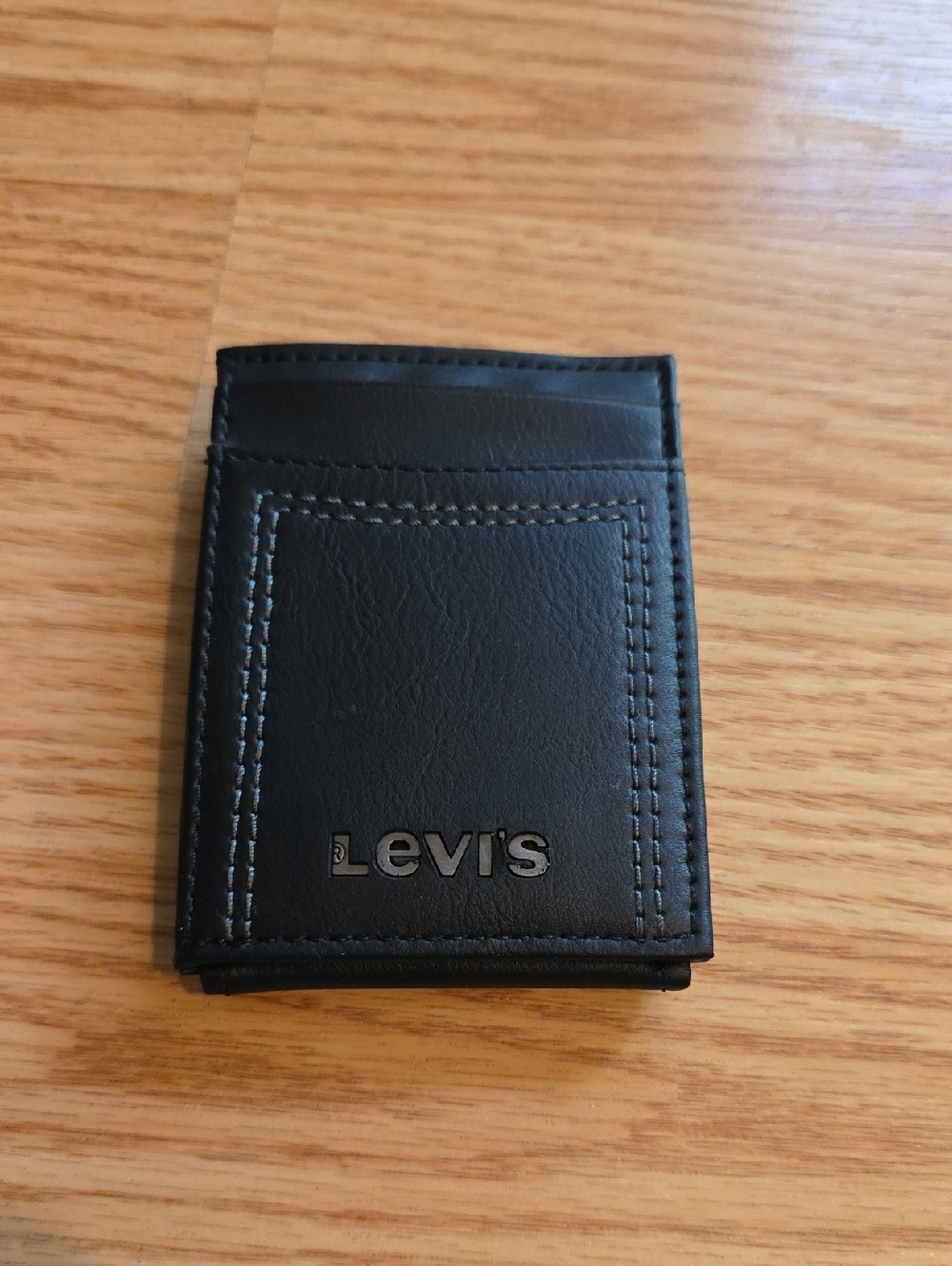 Levi's Black Slim Leather Card & Key Holder